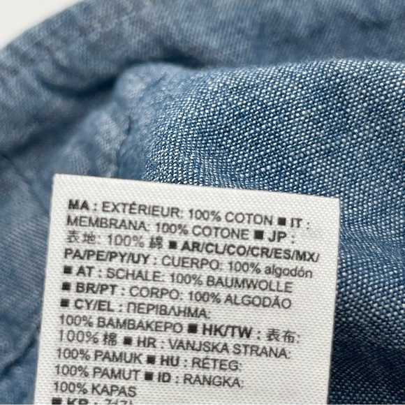 Gap Size 4 Wide Leg High Rise Chambray Pants Cotton Lightweight Beach Casual - Picture 10 of 14